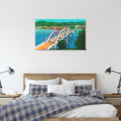 Umpqua Rivierbrug in Reedsport, Oregon Canvas Afdruk (Insitu (Slaapkamer))