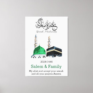 Umrah Mubarak, عمرة مبار ك Canvas Afdruk