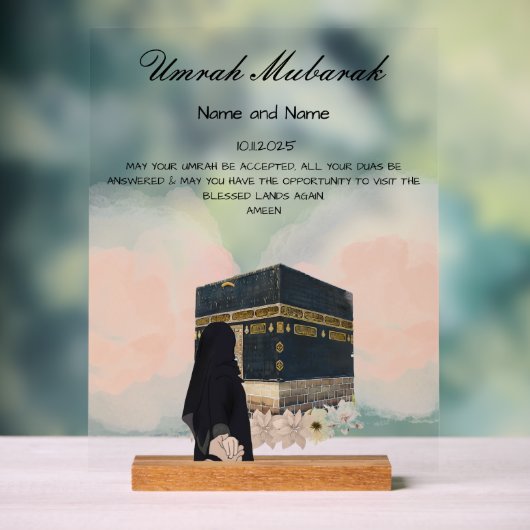 Umrah Mubarak Acryl Bord (Neutraal)