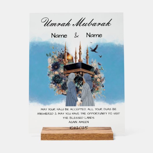 Umrah Mubarak Acryl Bord (Voorkant)