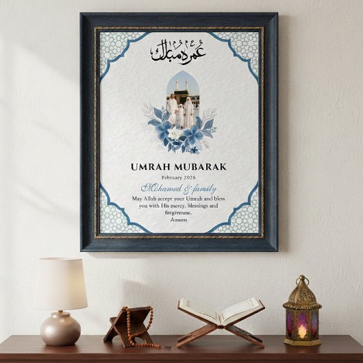 Umrah Mubarak Custom 1 Photo Islamic Poster