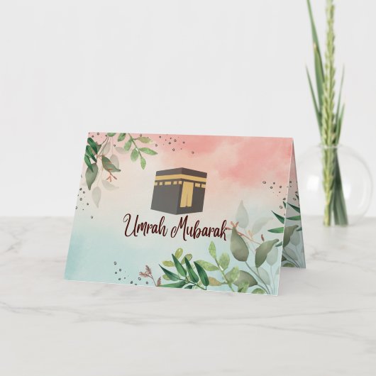 Umrah Mubarak Folie Wenskaart (Voorkant)