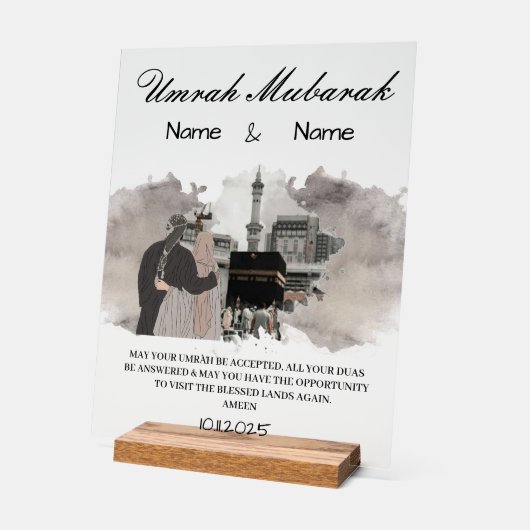 Umrah Mubarak gift Acryl Bord (Hoek)