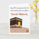 Umrah Mubarak Kaart (Gele Bloem)