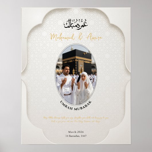 Umrah Mubarak Personalized Photo Poster (Voorkant)