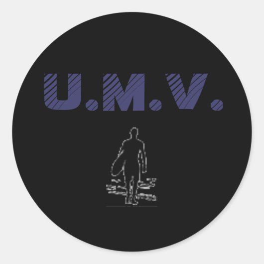 UMV surfer Ronde Sticker (Voorkant)