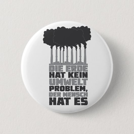 Umweltschutz Klimaschutz Naturschutz Fabrik Ronde Button 5,7 Cm (Voorkant)