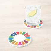 UN 17 SDGs Round Sandstone Onderzetter (Zijkant)