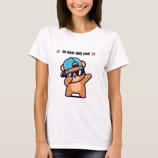 Un-Bear-ably Cool | Cute Bear Funny T-Shirt (Voorkant)