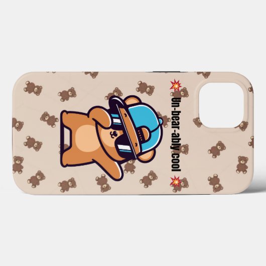 Un-Bear-ably Cool | Cute Bear Phone Case for iPhon (Achterkant (horizontaal))