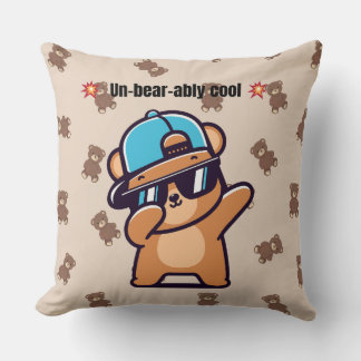 Un-Bear-ably Cool | Cute Bear Pillow Kussen
