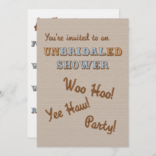 un BRIDAL ed Invitation Kaart (Voorkant / Achterkant)