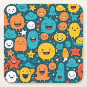 un Cartoon Smileys Paper Onderzetter (Voorkant)