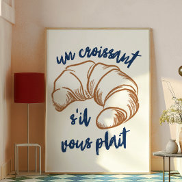 Un Croissant | Trendy kunst aan de muur | minimali Poster