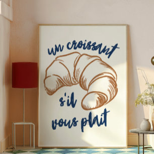Un Croissant   Trendy kunst aan de muur   minimali Poster