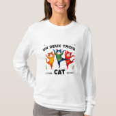 Un Deux Trois Cat Art T-shirt met lange mouwen (Voorkant)