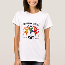 Un Deux Trois Cat Art T-shirt voor dames