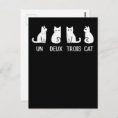 un deux trois cat briefkaart (Voorkant / Achterkant)