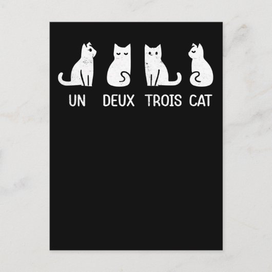 un deux trois cat briefkaart (Voorkant)