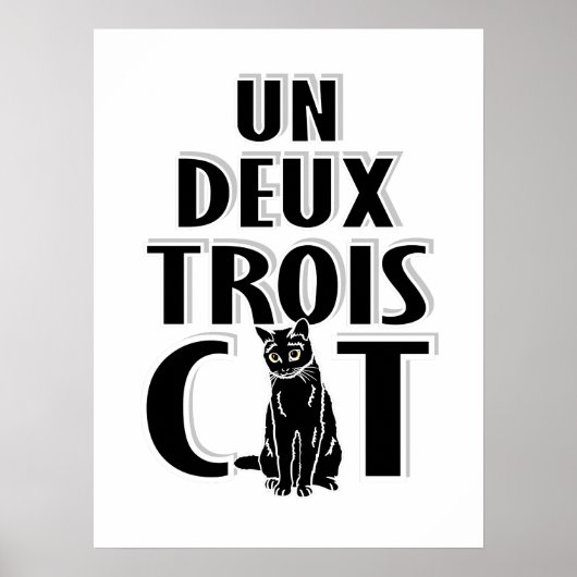 Un Deux Trois Cat French Cats Poster (Voorkant)