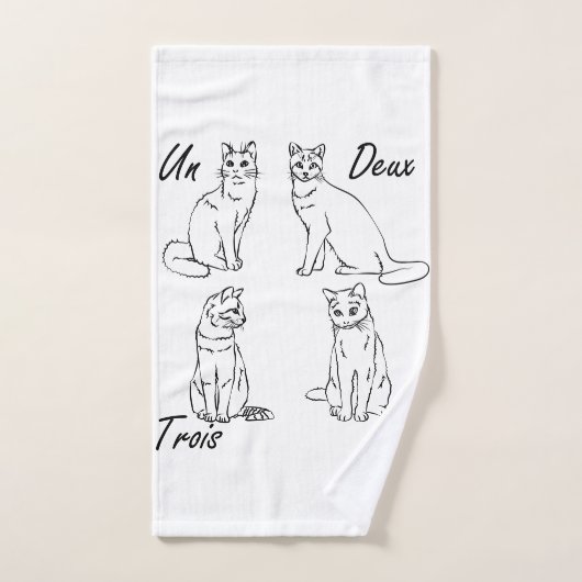 Un Deux Trois Cat Funny French Handdoek (Handdoek)