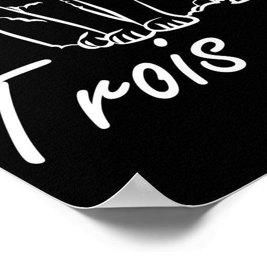 Un Deux Trois Cat Funny French Poster (Hoek)