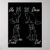 Un Deux Trois Cat Funny French Poster (Voorkant)