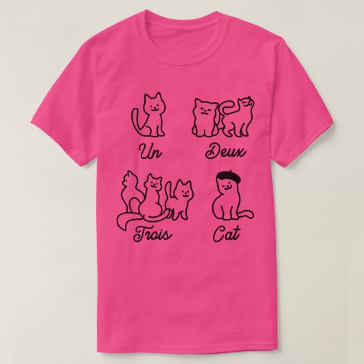 Un Deux Trois Cat Funny T-shirt (Design voorkant)