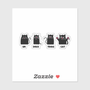 un deux trois cat grappige pun roze noses whisky sticker