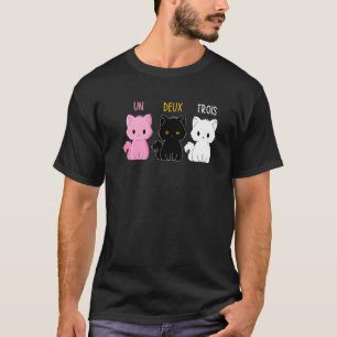 Un Deux Trois Kat  Franse Kat  Miauw Huisdier Kitt T-shirt