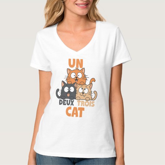 Un Deux Trois Kat, Franse Kat T-shirt (Voorkant)
