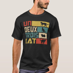 Un Deux Trois Kat Grappige Franse Woordgrap Grappi T-shirt