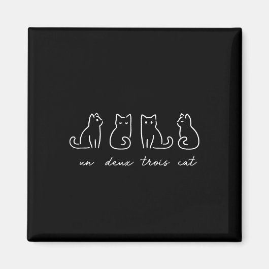 Un Deux Trois Kat Grappige Kattenliefhebbers 1 Magneet (Voorkant)