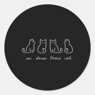 Un Deux Trois Kat Grappige Kattenliefhebbers 1 Ronde Sticker