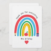 Un enseignant qui vous remercie pour tout kaart (Voorkant / Achterkant)