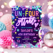 Un-Four-Gettable Neon Glow 4e verjaardagsfeest