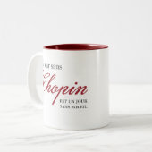 Un jour sans Chopin ... Tweekleurige Koffiemok (Voorkant links)