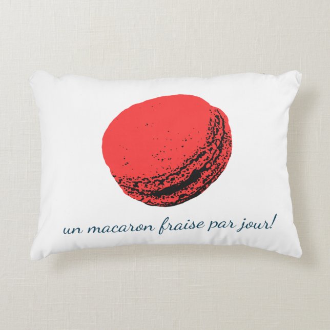un macaron fraise par jour ! accent kussen (Voorkant)