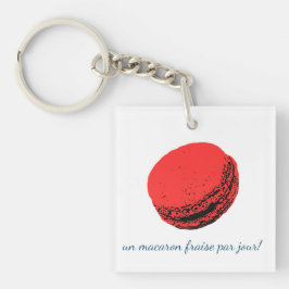 un macaron fraise par jour ! sleutelhanger