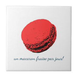 un macaron fraise par jour ! tegeltje