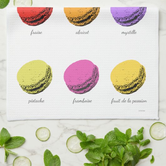 Un macaron? Mais oui! Theedoek (Gevouwen)