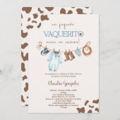 Un Pequeño Vaquerito viene en camino Baby shower Kaart (Voorkant / Achterkant)