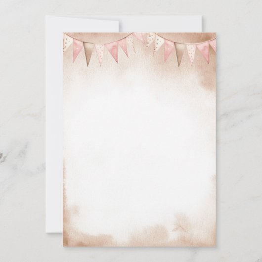 Un Vaquerito Viene en Camino Girl Baby Shower Kaart (Achterkant)