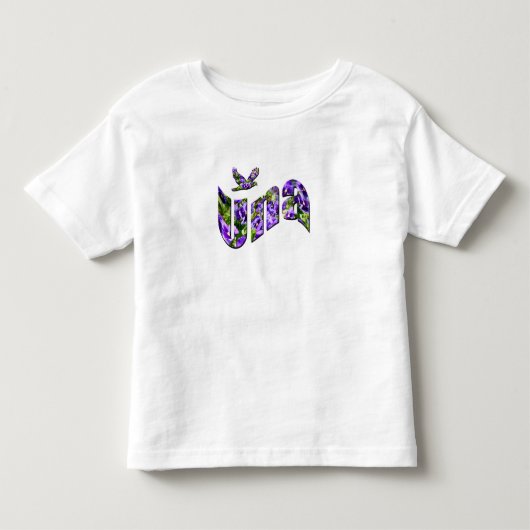 Una, Bloem Meisjesnaam, Logo, Kinder Shirts (Voorkant)
