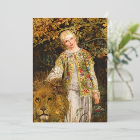 Una en de leeuw, 1860, William Bell Scott Feestdagenkaart (Staand voorkant)