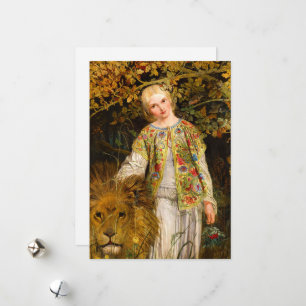 Una en de leeuw, 1860, William Bell Scott Feestdagenkaart