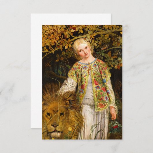 Una en de leeuw, 1860, William Bell Scott Informatiekaartje (Voorkant / Achterkant)