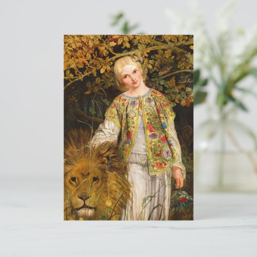 Una en de leeuw, 1860, William Bell Scott Informatiekaartje (Staand voorkant)