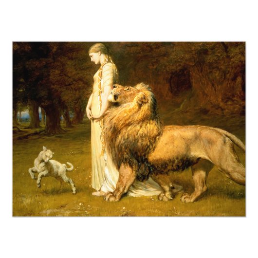 Una en Leeuw van Spensers Faerie Queene - Riviere Foto Afdruk (Voorkant)