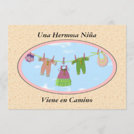 Una Hermosa niña Viene en Camino/baby shower Kaart